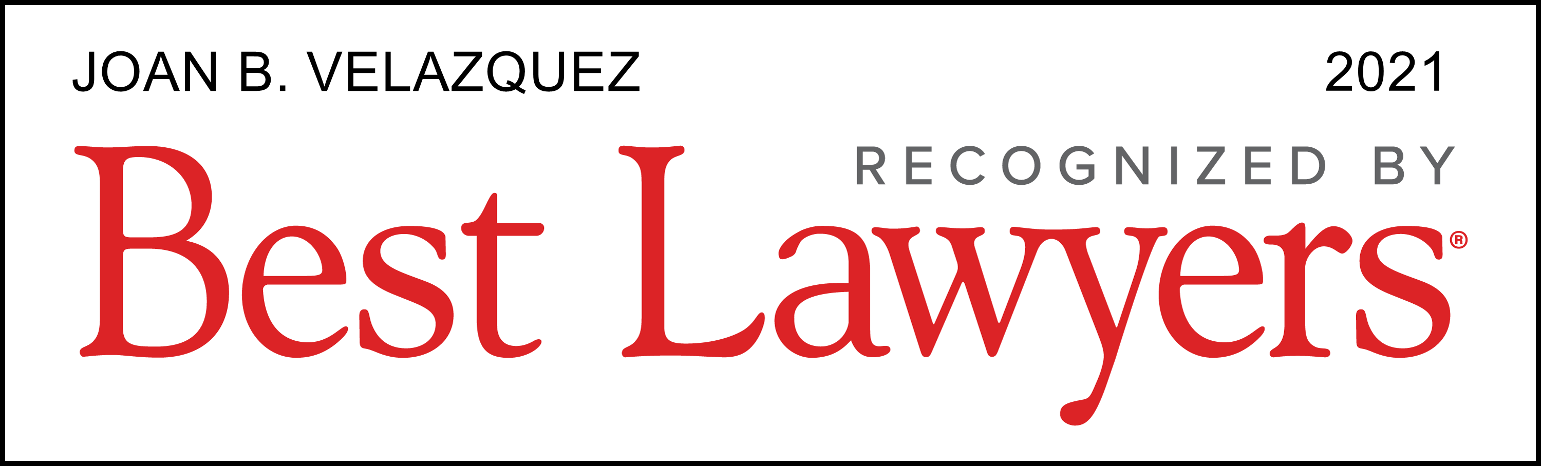 Best Lawyers 2021 - Velazquez