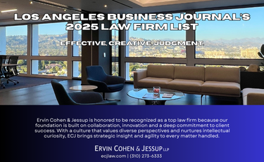 Photo of Ervin Cohen & Jessup Named "Top Law Firm" By Los Angeles Business Journal